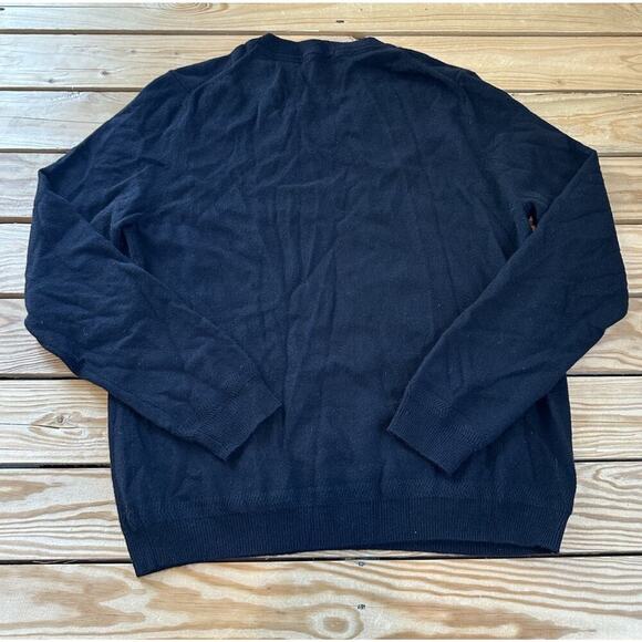 John W Nordstrom Cashmere V Neck Sweater Size Large Men’s Black - Picture 2 of 7